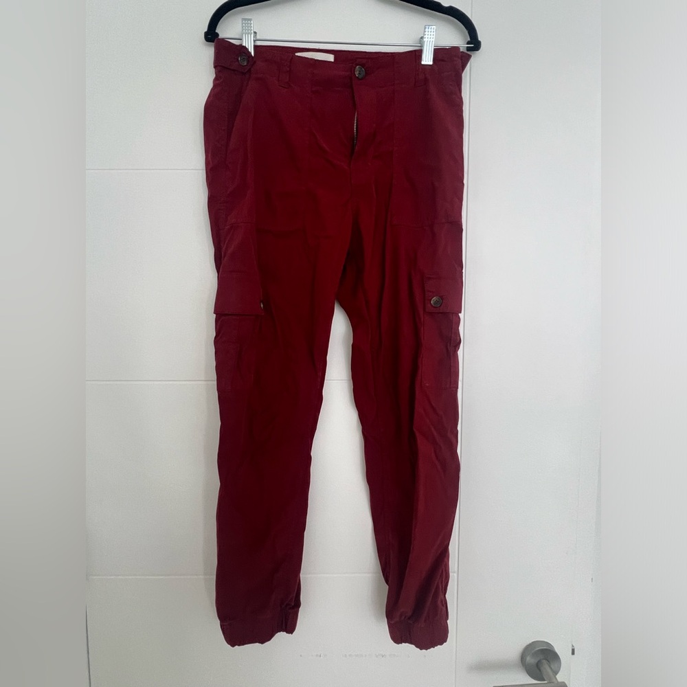 Maroon/dark red soft cargo pants